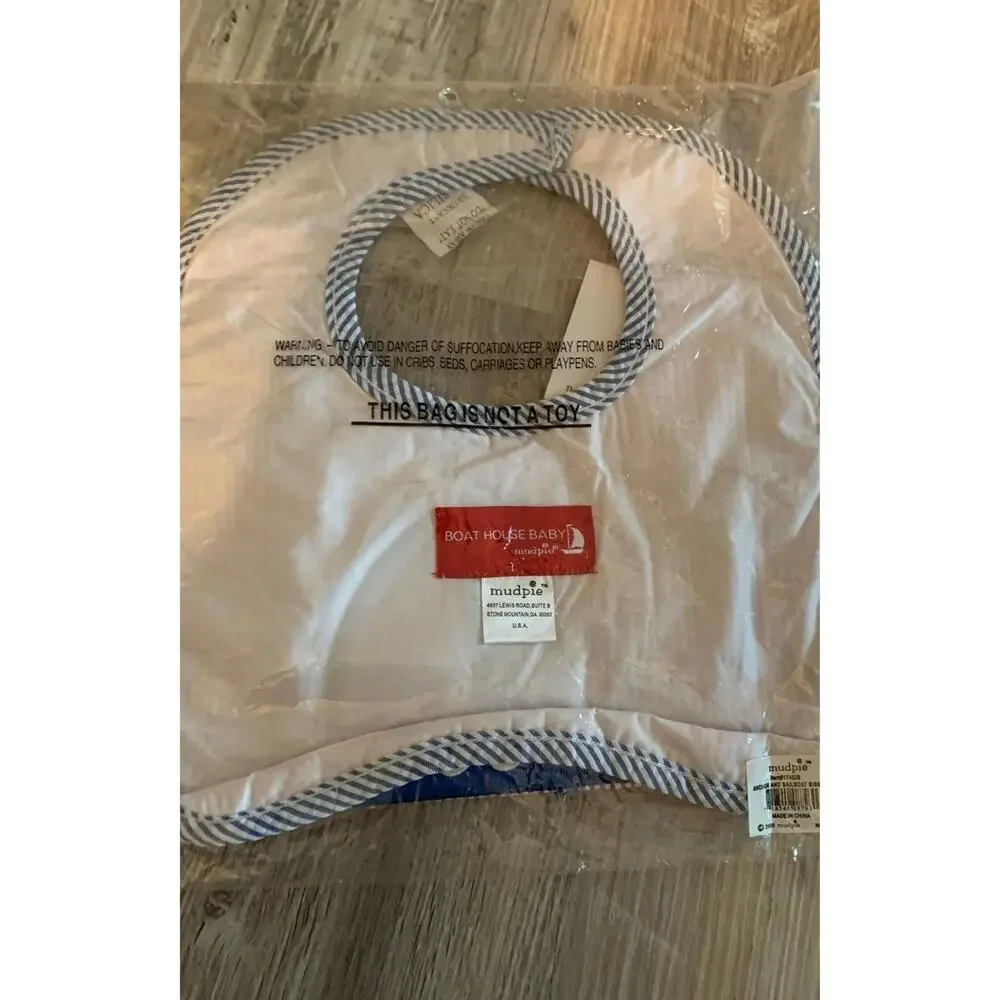 Mud Pie Boat House Baby Bib NIB